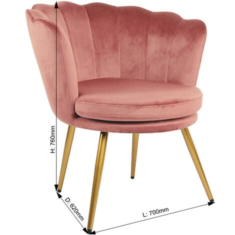 Genesis FLORA Petal Back Scallop Chair - Dusty Pink