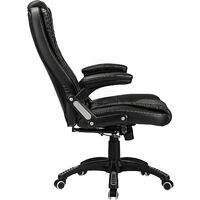 Reclining Office Chair with High Back and Luxury Faux Leather - Black
