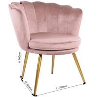 Genesis FLORA Petal Back Scallop Chair - Silver Pink