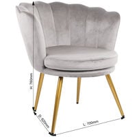 Genesis FLORA Petal Back Scallop Chair - Silver Grey