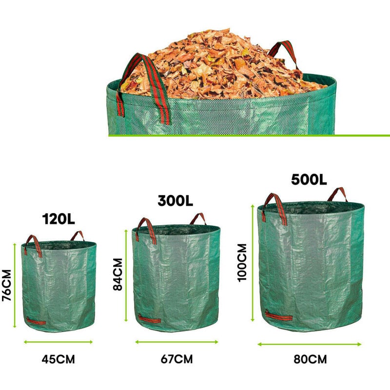Sacs à déchets de jardin GroundMaster de 120 L – Grands sacs très  résistants avec poignées 3 : : Jardin