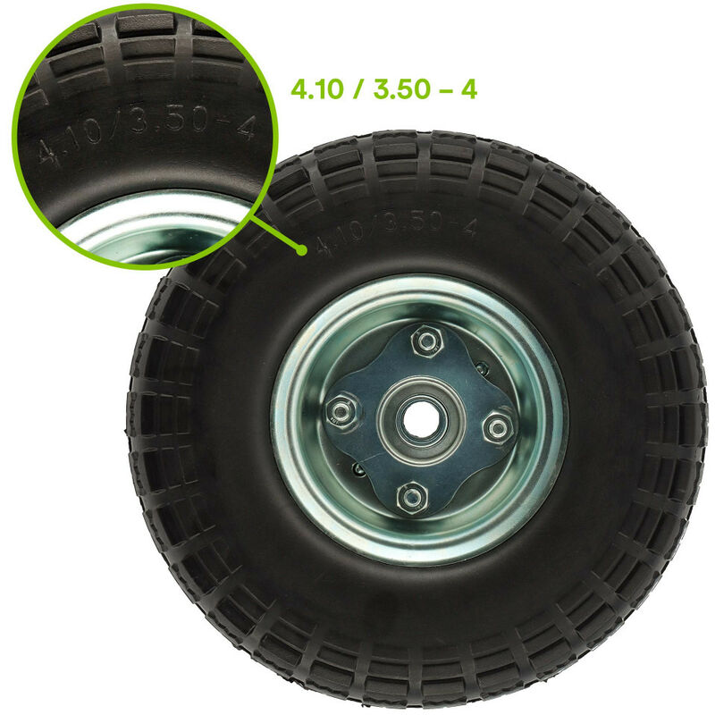 MOOVMOOV Roues Increvables Pour Diable - 2 Roues 3.00-4 (260x85mm) - Alésage 20mm - Charge 100kg/roue - PVC
