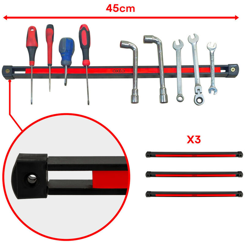 SciuU 4 Aimants Flexibles Puissants Néodyme - Barres Magnétiques Ultra-Fines Avec Silicone, Idéales Outils, Réfrigérateur, Tableau Blanc