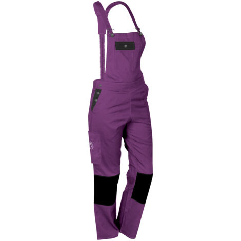 Salopette de Travail Femme Violet et Noir - Fashion Sécurité - Résistante, Confortable et Tendance - Bricolage et Jardinage - 38