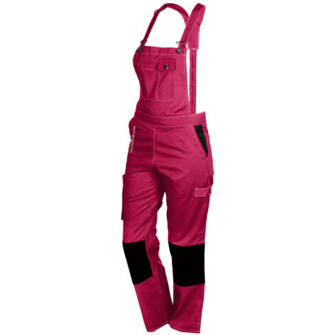 Salopette de Travail Femme Rose et Noir - Fashion Sécurité - Résistante, Confortable et Tendance - Bricolage et Jardinage - 42