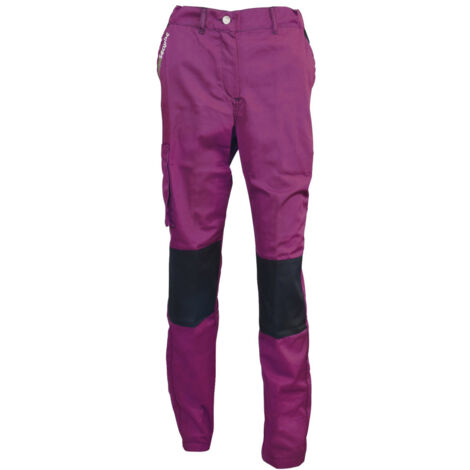 Pantalon de Travail Femme Violet et Noir - Fashion Sécurité - Résistant, Confortable et Tendance - Bricolage et Jardinage - 46