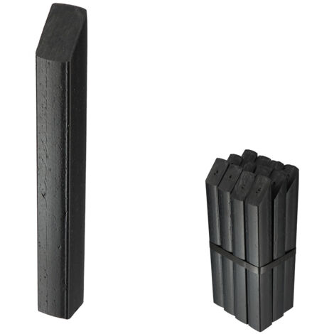 12 piquets noirs - longueur 25cm - Pour bordurette de jardin Semi rigide noire OXEO
