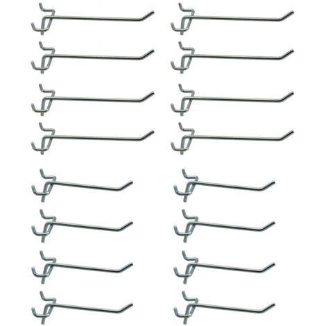 Lot de 16 crochets - Pour panneau mural rangement outils - Pour ref Oxeo 760243 (1/2)