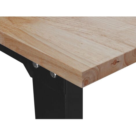 Etabli d'Atelier - Table de Travail Noir en Métal - Plateau bois - Dimensions 1600x600x880 ep 25mm