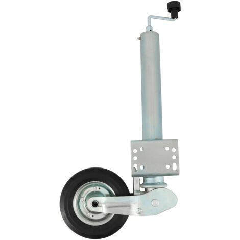 Roue Jockey - 500kg - Tube acier 60mm - Escamotable - Bride de fixation soudée multi-trous - Universelle tous types de remorques