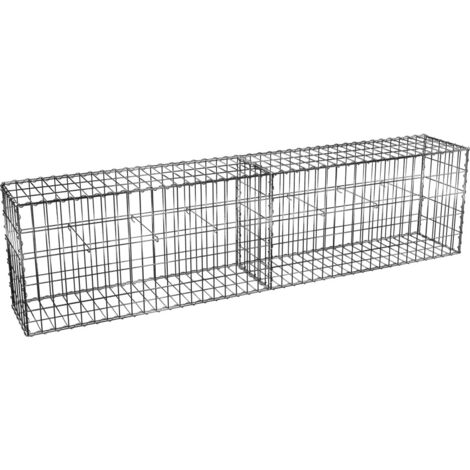 Gabion dimensions 200x50x30cm - Mur avec pierres - Mur de soutènement - Paroi Bordure de jardin - avec spirales et entretoises