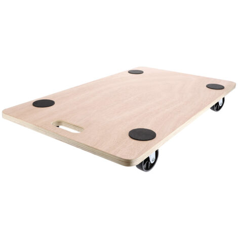 Plateau de transport à roulette 200 kg - Bois de peuplier 75x45cm (1/3)