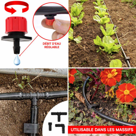 Tuyau Irrigation Goutte-à-Goutte 30 M – Kit Complet Avec Raccords 3 Voies, Bouchons, Idéal Jardin & Terrasse