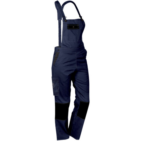Salopette de Travail Femme Bleu Marine - Fashion Sécurité - Résistante, Confortable et Tendance - Bricolage et Jardinage - 48