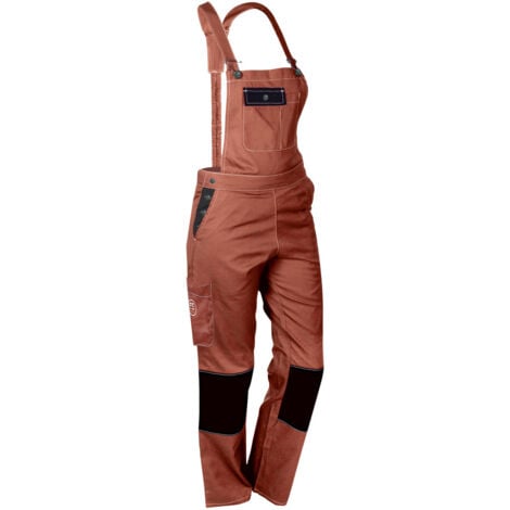 Salopette de Travail Femme Terracotta - Fashion Sécurité - Résistante, Confortable et Tendance - Bricolage et Jardinage - 38
