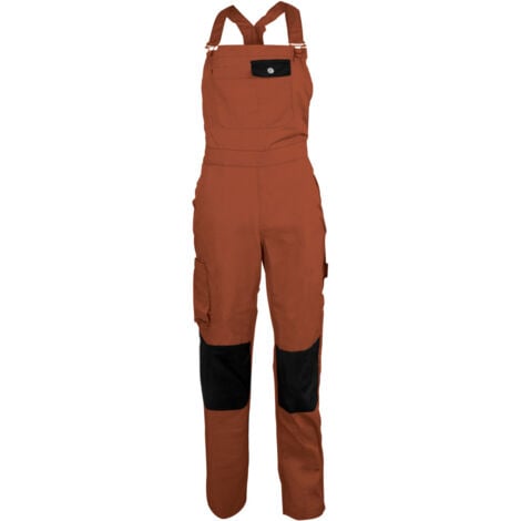 Salopette de Travail Femme Terracotta - Fashion Sécurité - Résistante, Confortable et Tendance - Bricolage et Jardinage - 38