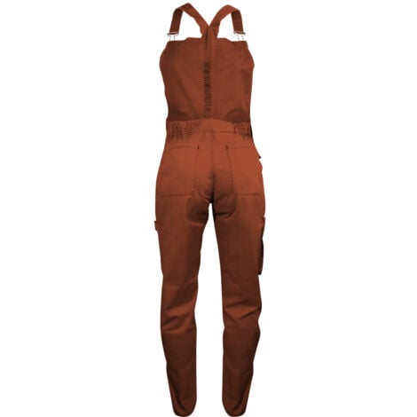 Salopette de Travail Femme Terracotta - Fashion Sécurité - Résistante, Confortable et Tendance - Bricolage et Jardinage - 38