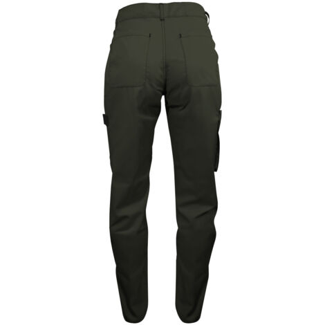 Pantalon de Travail Femme Kaki - Fashion Sécurité - Résistant, Confortable et Tendance - Bricolage et Jardinage - 44