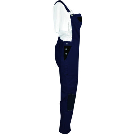 Salopette de Travail Femme Bleu Marine - Fashion Sécurité - Résistante, Confortable et Tendance - Bricolage et Jardinage - 40
