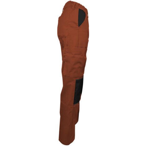 Pantalon de Travail Femme Terracotta - Fashion Sécurité - Résistant, Confortable et Tendance - Bricolage et Jardinage - 38