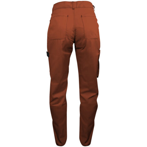 Pantalon de Travail Femme Terracotta - Fashion Sécurité - Résistant, Confortable et Tendance - Bricolage et Jardinage - 38