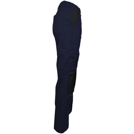 Pantalon de Travail Femme Bleu Marine - Fashion Sécurité - Résistant, Confortable et Tendance - Bricolage et Jardinage - 38