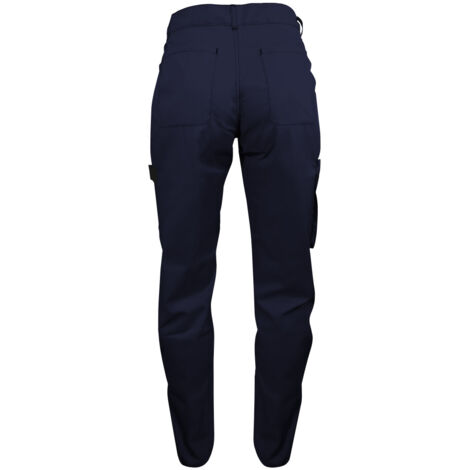 Pantalon de Travail Femme Bleu Marine - Fashion Sécurité - Résistant, Confortable et Tendance - Bricolage et Jardinage - 38