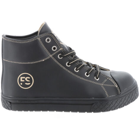 Chaussures de Sécurité Hautes - Cuir Noir, Semelles Antidérapantes Noires - Fashion Security - Confort et Style - 41