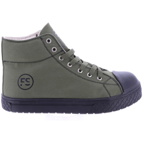 Chaussures de Sécurité Hautes - Kaki, Semelles Antidérapantes Noires - Fashion Security - Confort et Style - 37