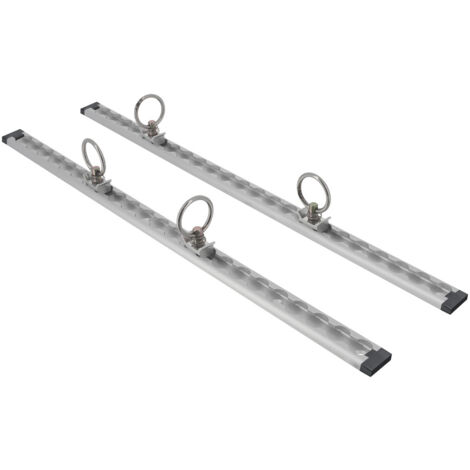 2 rails arrimage - longueur 61cm - Aluminium - 7 trous de Fixation - Rail réglable 24 positions