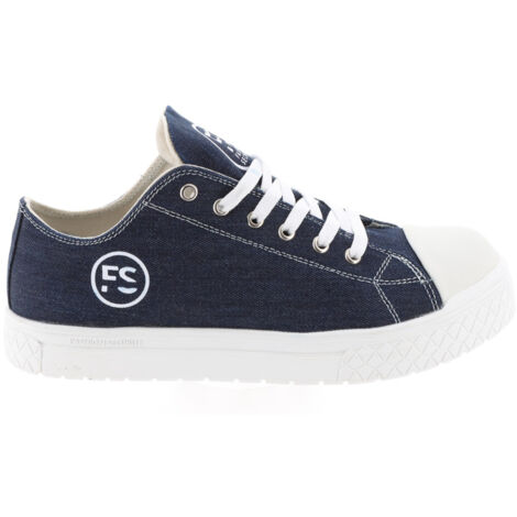 Chaussures de Sécurité Basses - Tissu Bleu Denim, Semelles Antidérapantes Blanches - Fashion Security - Confort et Style - 41