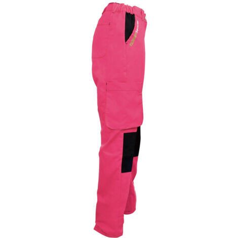 Pantalon de Travail Femme Rose et Noir - Fashion Sécurité - Résistant, Confortable et Tendance - Bricolage et Jardinage - 40