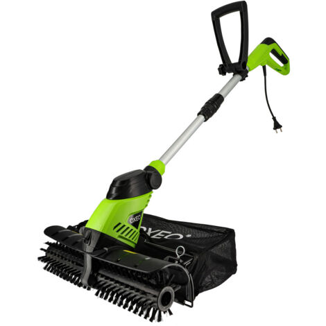 Oxeo – Brosse motorisée pour nettoyage gazon synthétique – 300W – Largeur de travail 44cm – Sac collecteur 10L – Vitesse 1150 tr/min