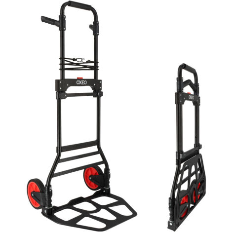 Diable pliable 150kg - Tube acier - Roues increvables - Faible encombrement - Ht 115cm - Plateau antidérapant aluminium 35x29cm (1/5)