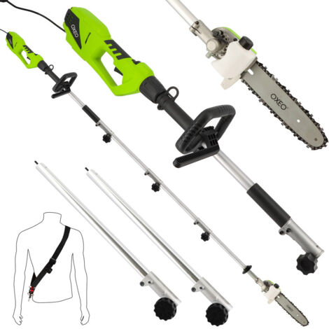 Elagueuse sur perche électrique 900W - 2 rallonges de 50cm - Embout élagueuse - Longueur total 3,04m - Longueur de coupe 18cm