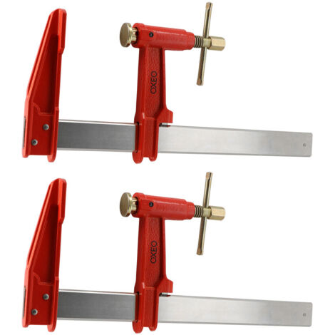 Lot de 2 serres joints à pompe 30 cm - Acier laminé - Longueur de serrage 30 cm - Saillie 125mm - Frein anti glissement (1/5)