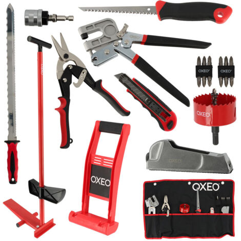 Kit Outil Plaquiste 7 Pièces Oxeo - Scie, Cisaille, Pince à Serti...