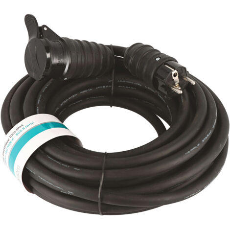 Prolongateur 10 mètres - Rallonge électrique avec clapet - Section 3G2,5mm2 - Protection IP44
