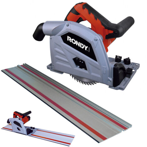 Scie circulaire plongeante 1200W avec rail guidage 1m - Coupes en biseau 0 à 45° - Lame diamètre 165mm - Bois dur, contreplaqué
