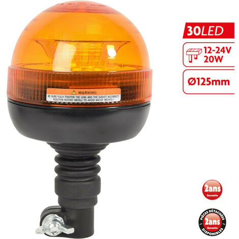 Gyrophare LED Orange - 45 LED - 20W - 12/24V