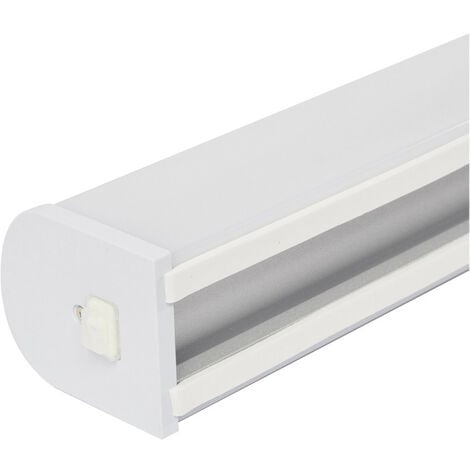 Réglette LED intégrée avec prise L.49 cm, 8 W, blanc chaud, chrome