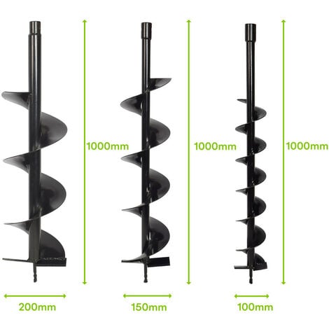 Tarière thermique - 52cm3 - 2CV - 3 mèches-2 extensions 30-60cm + accessoires fournis - tarière thermique à essence