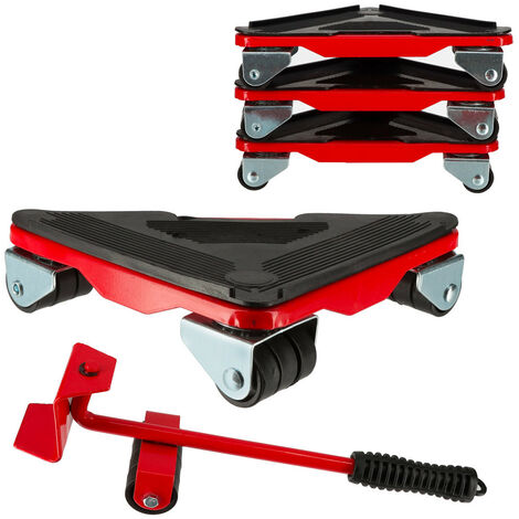 Coins roulants x4 - charge 300kgs - Élévateur de transport de meubles et jeu de roulettes - Poignée de levage