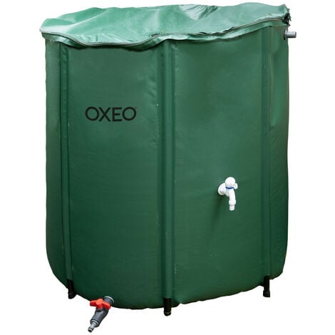 Réservoir récupérateur eaux de pluie 800 Litres cuve souple PVC armé - Pliable - Avec Robinet et Soupape de Décharge - Filtre