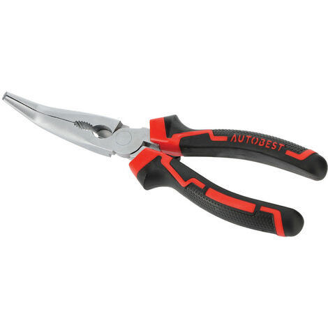 Pince Bec De Canard Coude 150 Mm – Pince Multiprise Acier Chrome-Vanadium – Outil Pro Bi-matière
