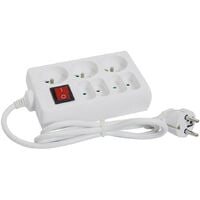 Multiprise 7 prises avec interrupteur 125 mm