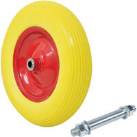 Roue de brouette increvable avec 1 axe 20mm - diamètre 385mm - Charge max 150 kg - Jante acier