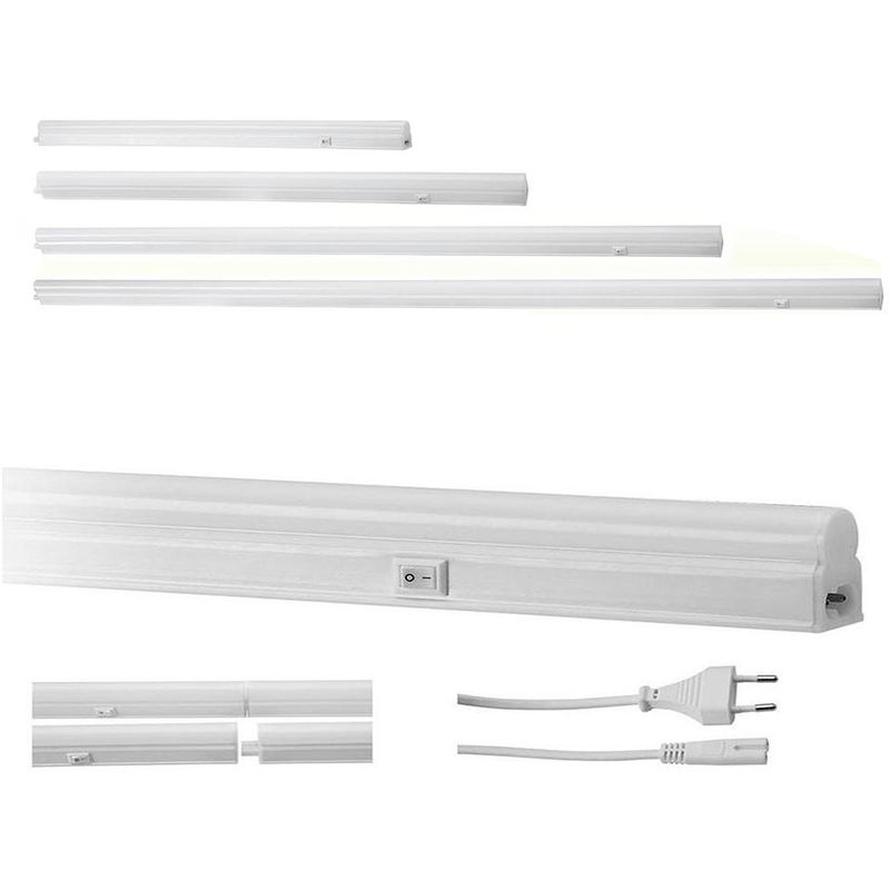 Reglette sottopensile led 8w 880lm plafoniera 57,6 cm con interruttore  barra led sottopensile t5 cucina lampada collegabile reglette tubo luce