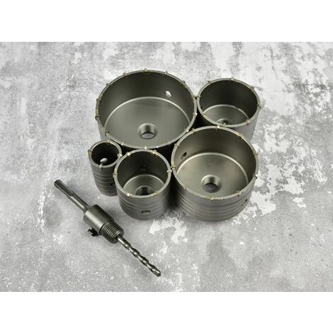 FRESE A TAZZA CAROTATRICE 7 PZ DA MURO 40 65 80 100 125mm TRAPANO SDS PLUS