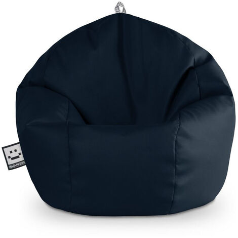 Puff Pelota Polipiel para Exterior o Interior Azul Oscuro Azul Oscuro